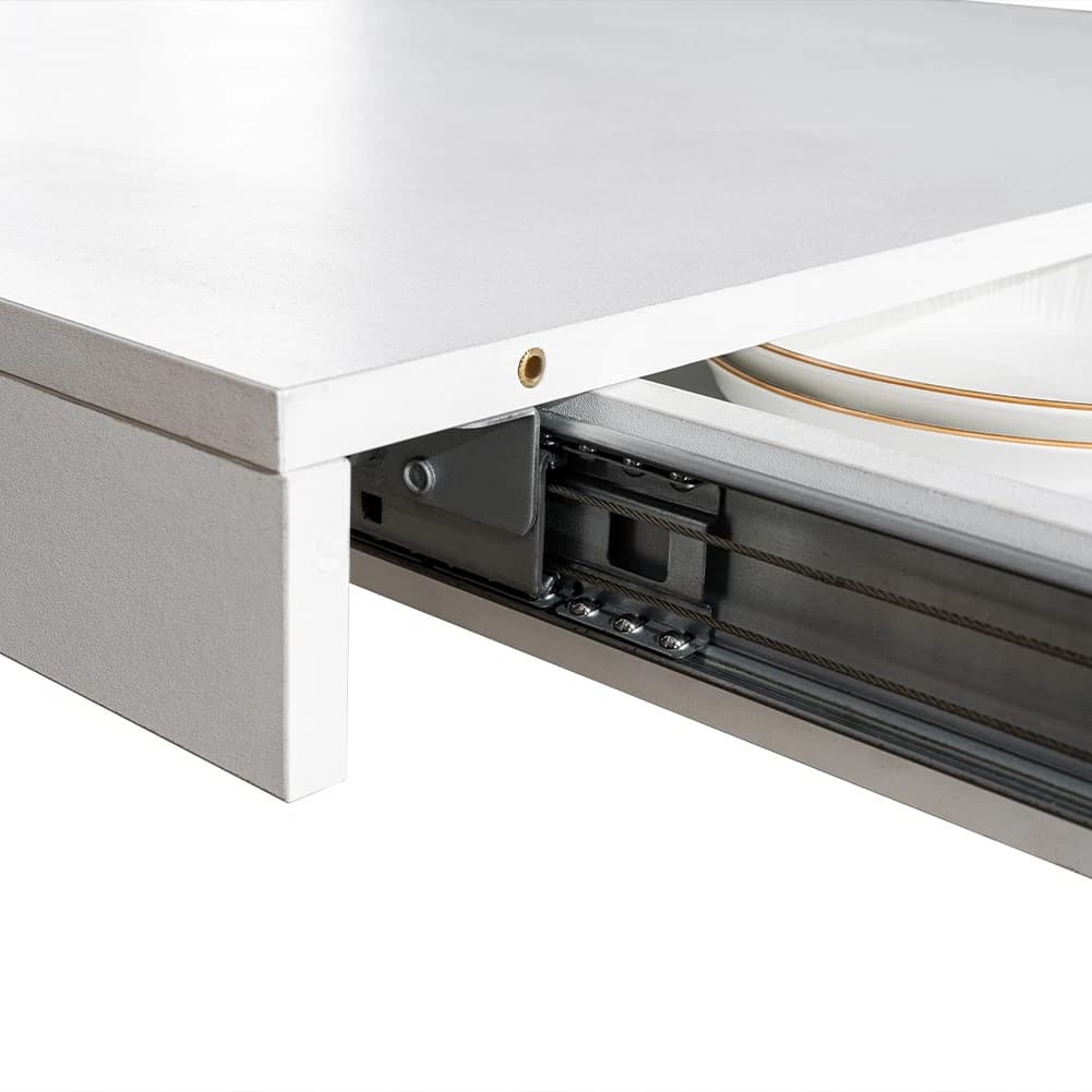 Shally Dogan Tavolo da Cucina e Sala da Pranzo Estensibile Richiudibile, Allungabile da 140-220 cm con 2 Pannelli da 40