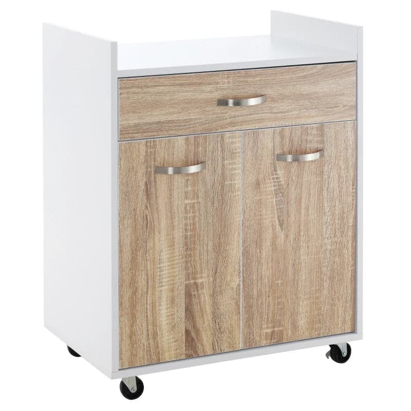 Carrello da cucina porta microonde rovere