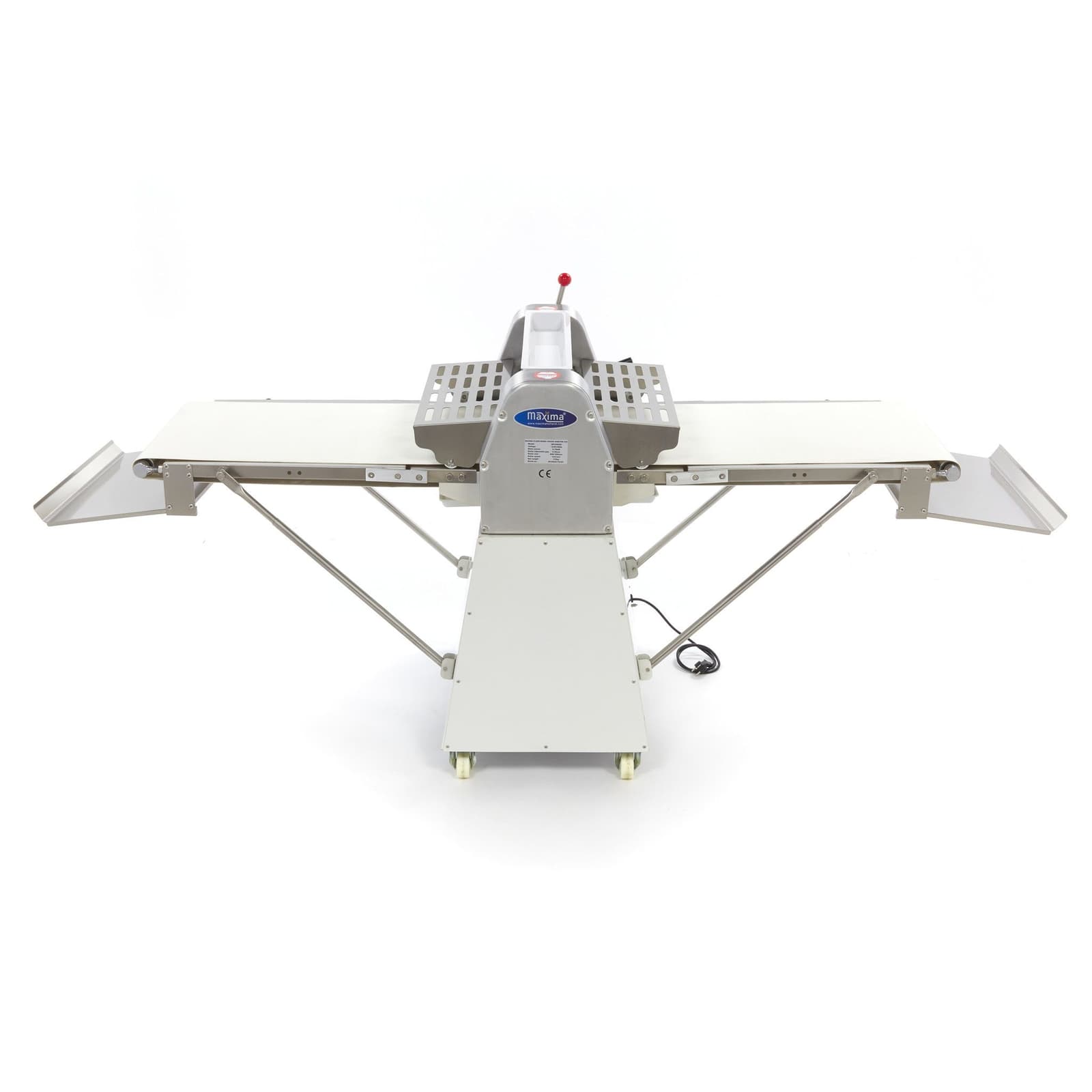 Maxima Sfogliatrice professionale da pavimento per pasta, pizza e pane, rullo 52 cm, pieghevole, nastro trasportatore, s