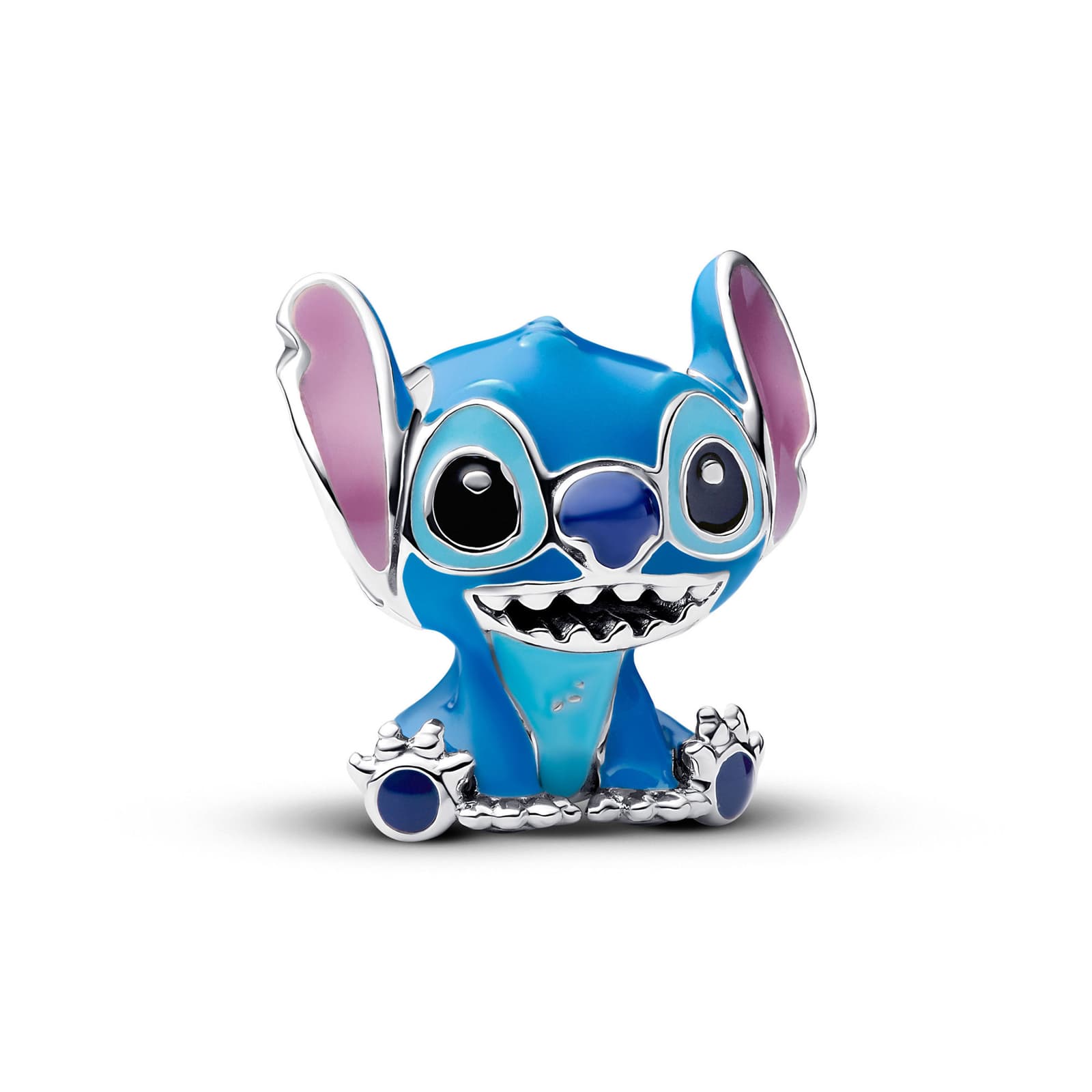 Pandora Disney x Lilo & Stitch 793815C01 Charm Stitch per Bracciale Moments, Argento Sterling 925 Lucidato e Parzialment
