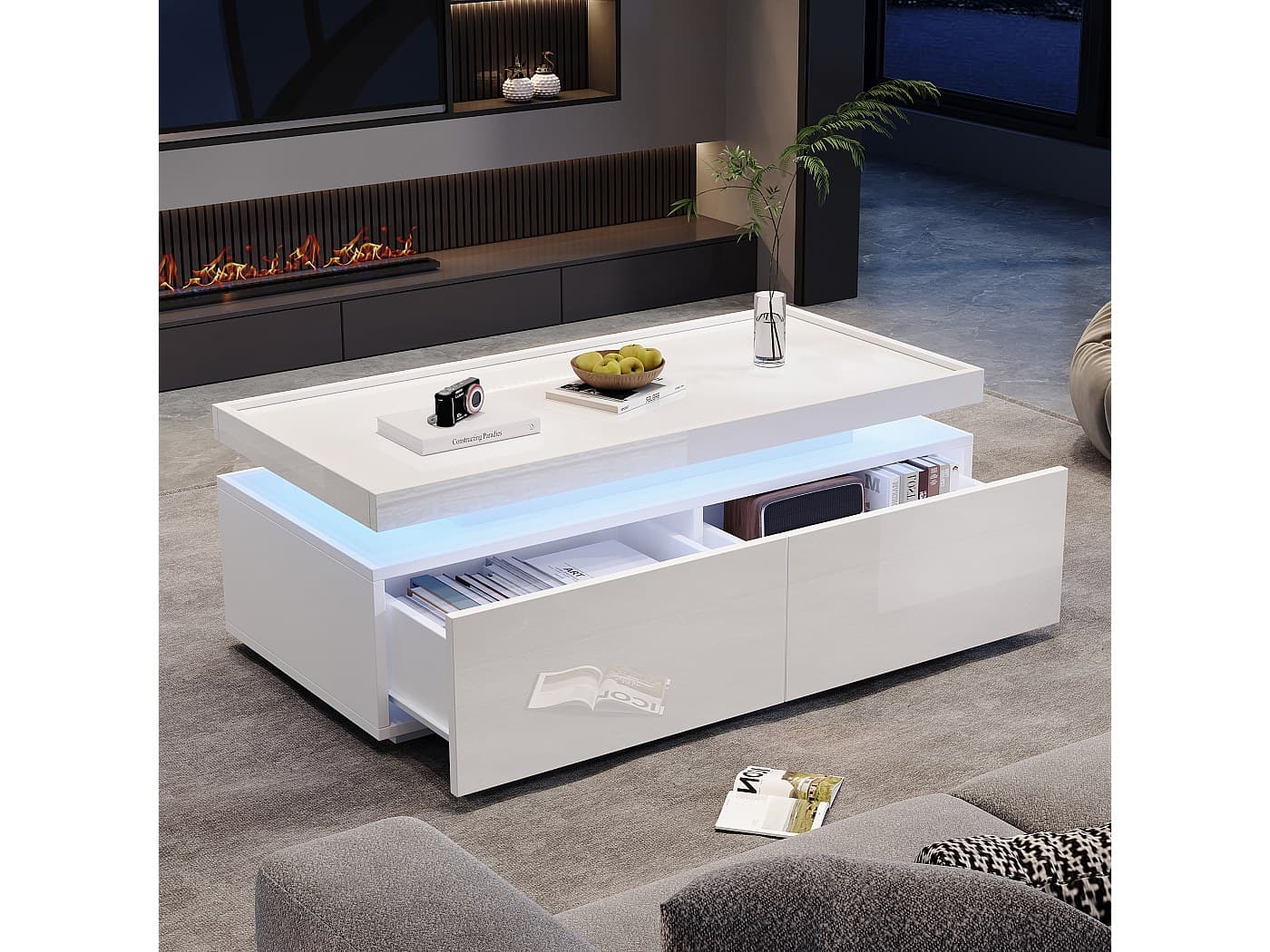 Tavolo da consolle, tavolino da salotto, credenza, con 2 ripiani in traliccio, per soggiorno, corridoio, 101,5 x 35 x 80