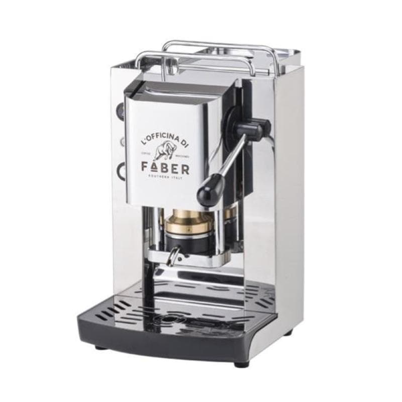 Faber Pro Deluxe PROINOXDELUXEBASOTT Macchina da Caffè a Cialde ESE 44 mm Semiautomatica, Telaio in Acciaio Inox con Det