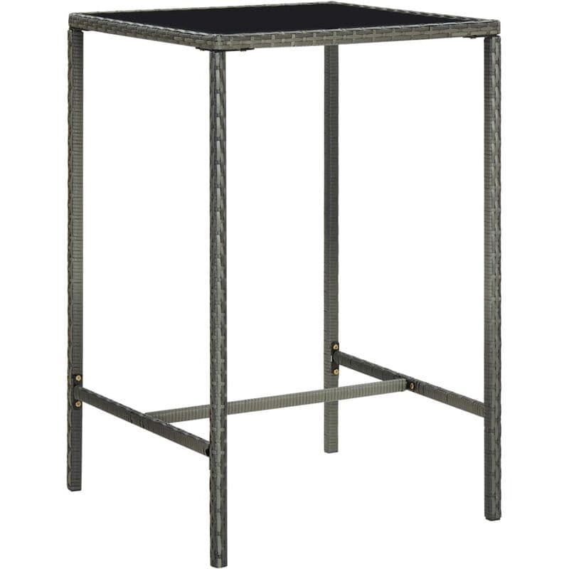 vidaXL 313459 Tavolo Bar da Giardino Quadrato Grigio 70 x 70 x 110 cm, Struttura in Acciaio Verniciato a Polvere Rivesti