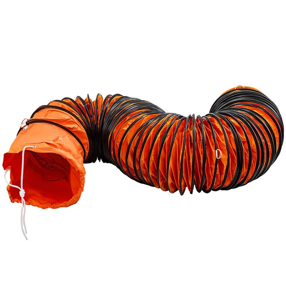 VEVOR TFRGDD255L Tubo Flessibile per Ventilazione e Aspirazione in PVC Arancione, Diametro 10 Pollici 25,5 cm, Lunghezza