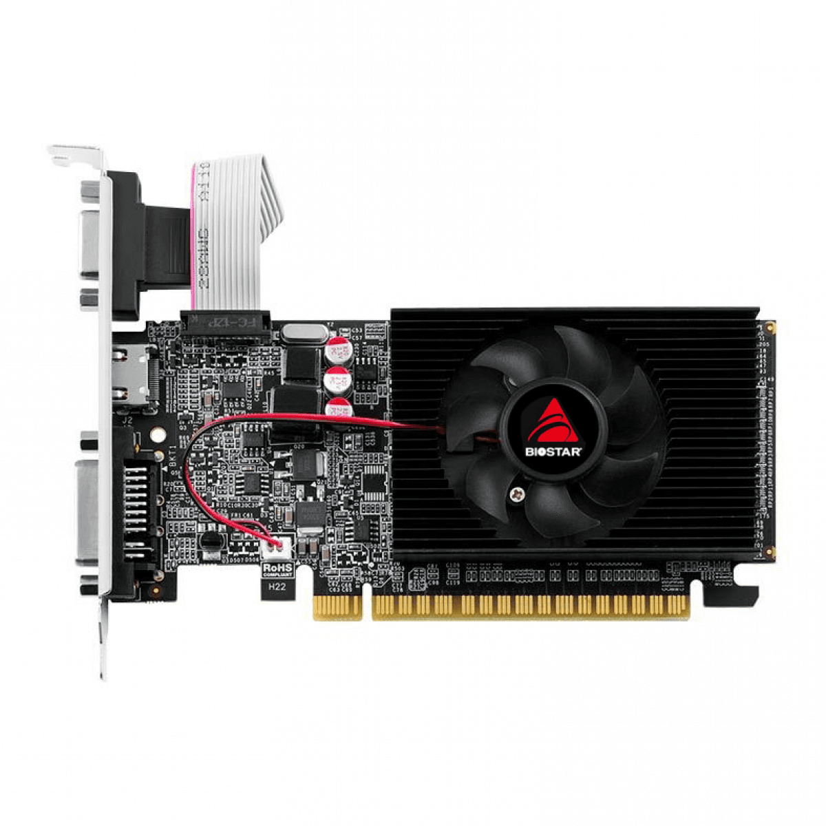 Biostar VN6103THX6 GeForce GT610 2GB DDR3 | Scheda video PCIe 2.0 x16, memoria 64 bit a 1333 MHz, GPU 700 MHz, uscite DV