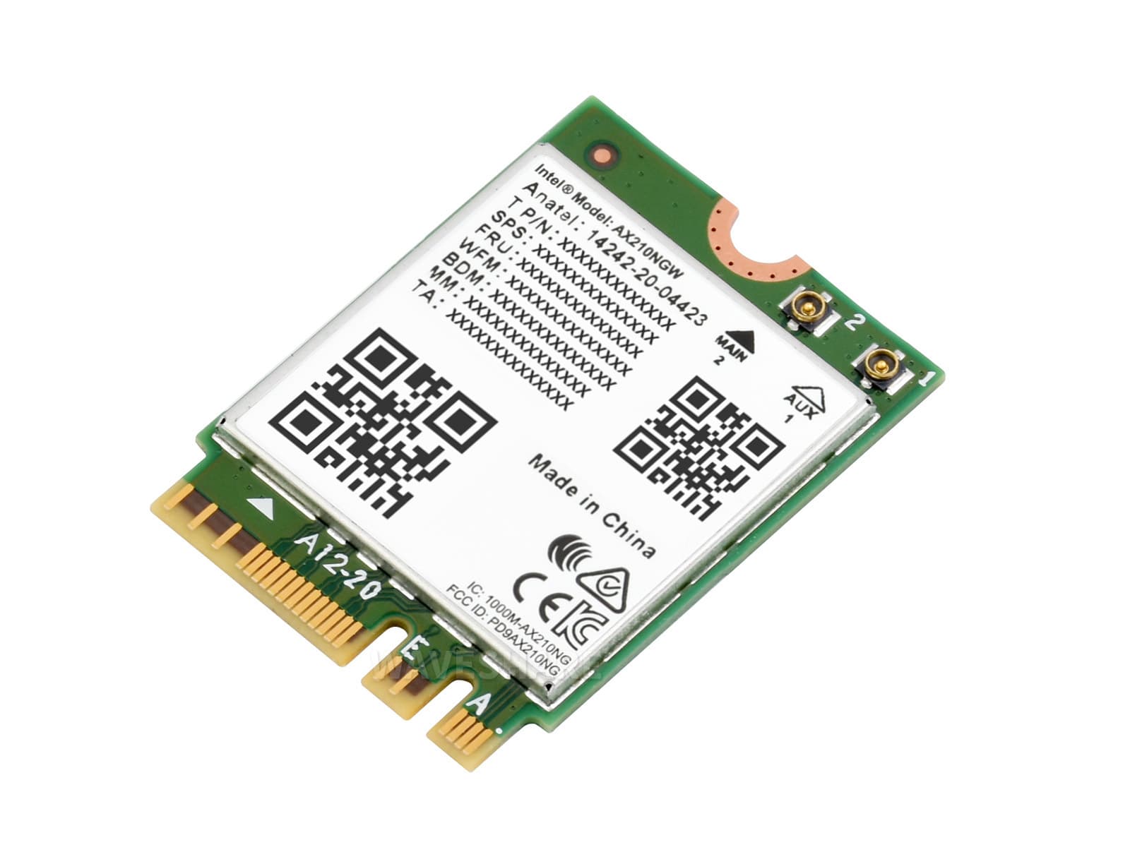 Intel Wi-Fi 6E AX210 Modulo Wireless Interno M.2 2230 per PC e Notebook, Velocità fino a 2400 Mbit/s, Tri-Band 2,4/5/6 G