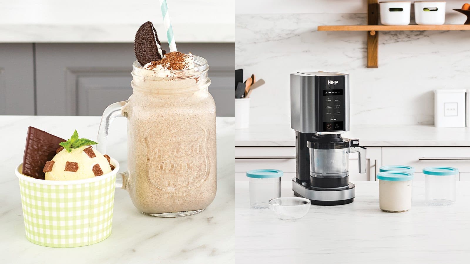 Ninja CREAMi Gelatiera e Sorbettiera con 3 Vasetti, 7 Programmi, Prepara Gelati, Sorbetti, Yogurt, Frullati, Granite e M