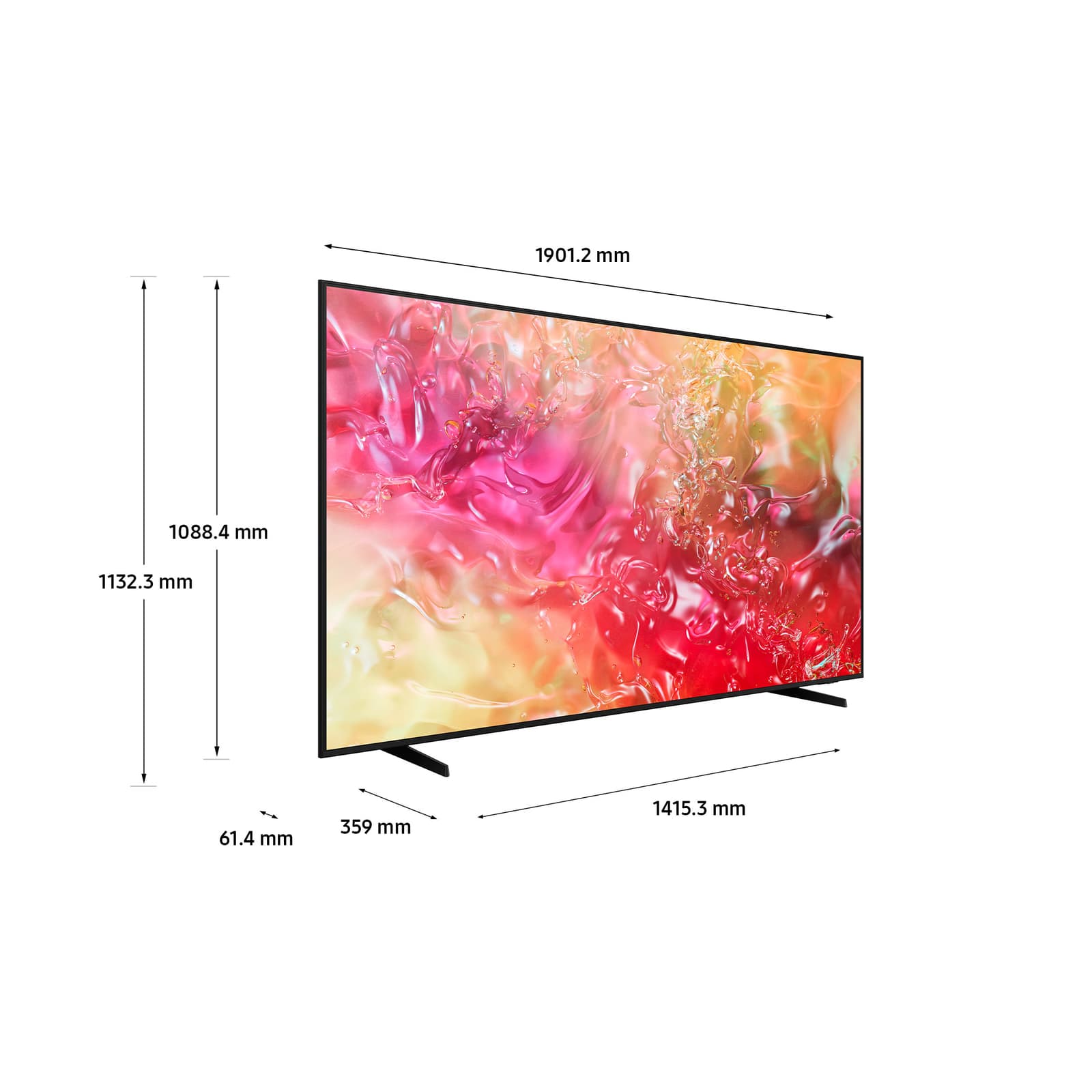 Smart TV 85 Pollici Display LED 4K Ultra HD Sistema Operativo Tizen Classe G colore Nero - UE85DU7170UXZT | Dimensioni 2